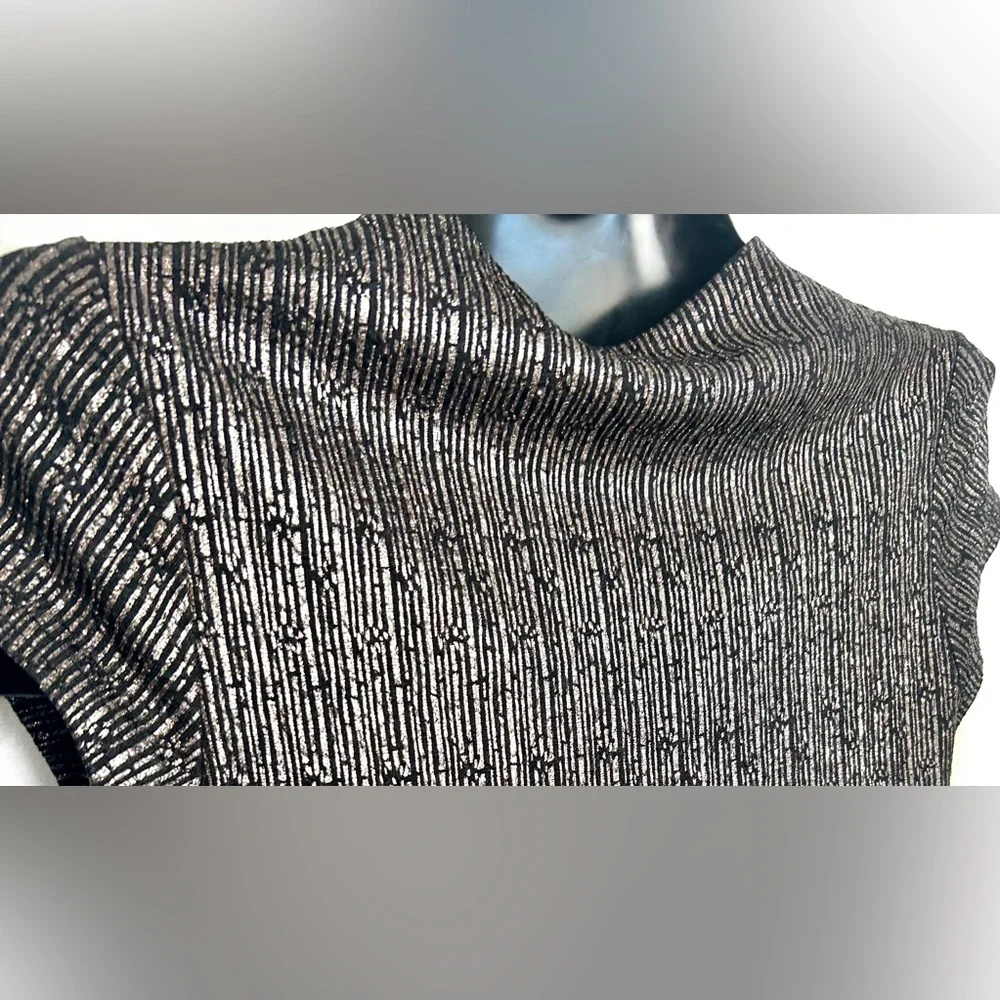 Gorgeous Stella Luce Metallic Ribbed Cap-Sleeve Midi Dress *NWOT - Picture 12 of 14
